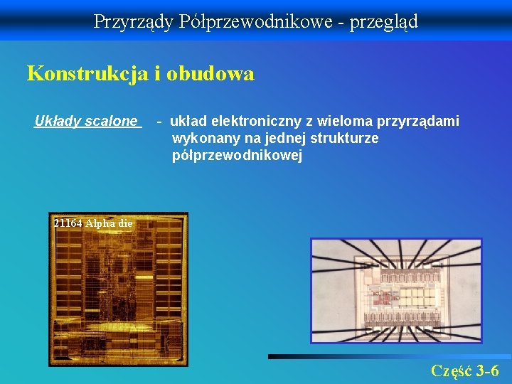 Przyrządy Półprzewodnikowe - przegląd Konstrukcja i obudowa Układy scalone - układ elektroniczny z wieloma