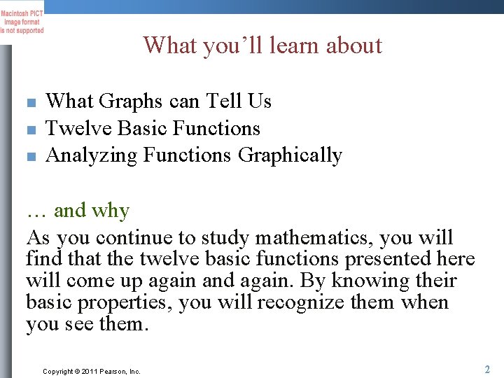 What you’ll learn about n n n What Graphs can Tell Us Twelve Basic