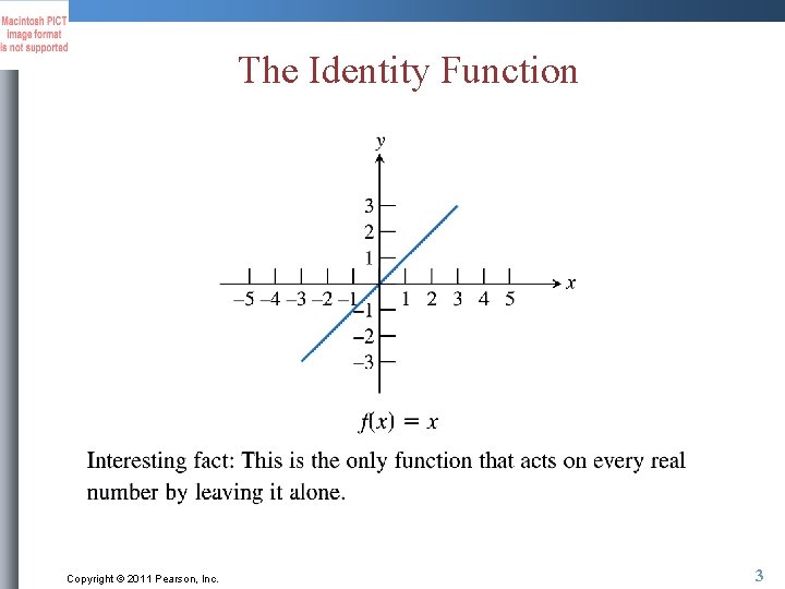 The Identity Function Copyright © 2011 Pearson, Inc. 3 