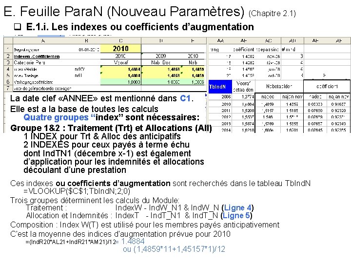 E. Feuille Para. N (Nouveau Paramètres) (Chapitre 2. 1) q E. 1. i. Les