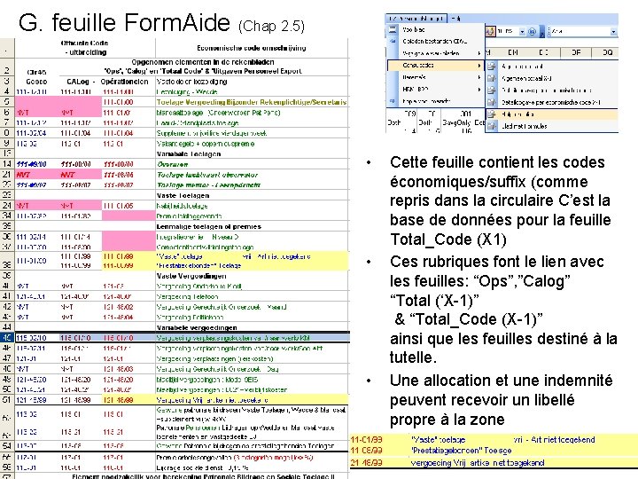 G. feuille Form. Aide (Chap 2. 5) • • • Cette feuille contient les