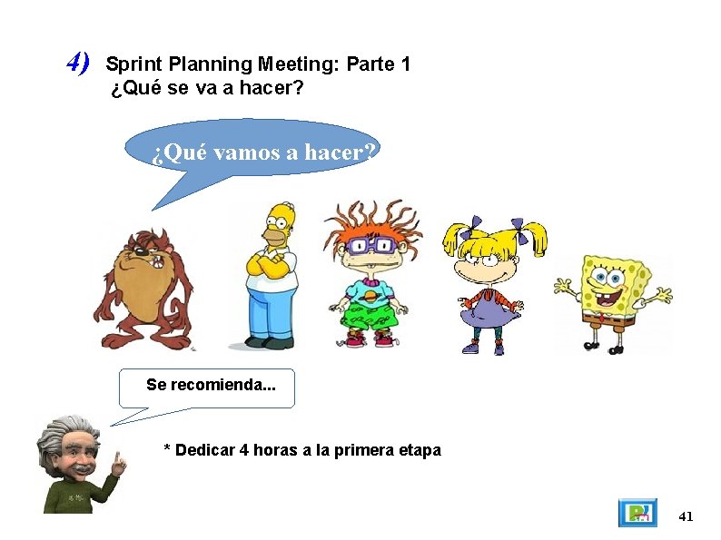 4) Sprint Planning Meeting: Parte 1 ¿Qué se va a hacer? ¿Qué vamos a