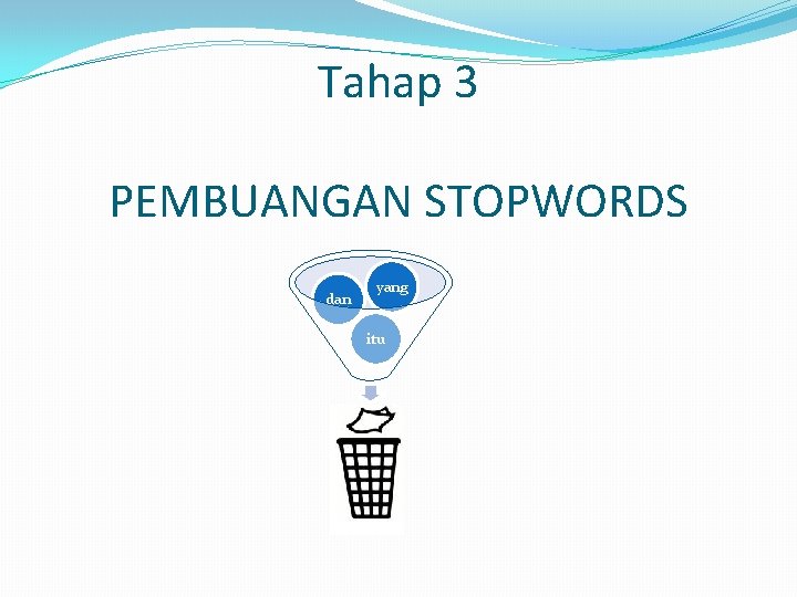 Tahap 3 PEMBUANGAN STOPWORDS dan yang itu Tahap 3 PEMBUANGAN STOPWORDS dan yang itu