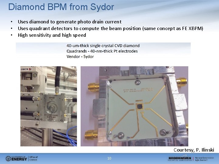 Diamond BPM from Sydor • Uses diamond to generate photo drain current • Uses