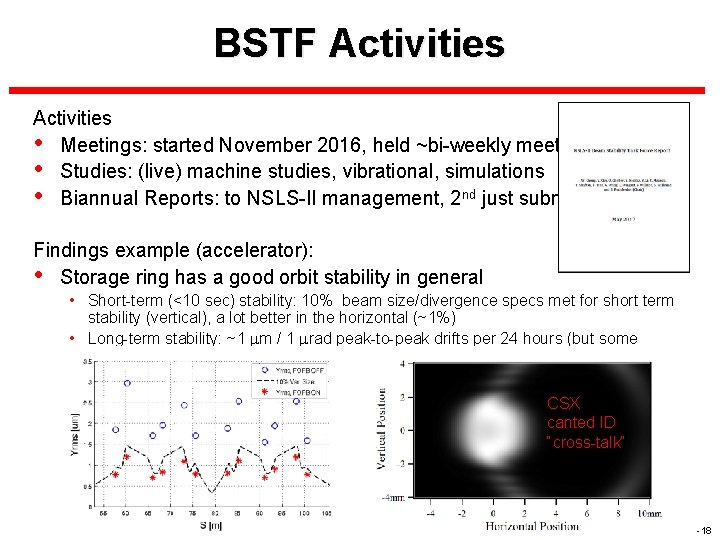 BSTF Activities • Meetings: started November 2016, held ~bi-weekly meetings • Studies: (live) machine