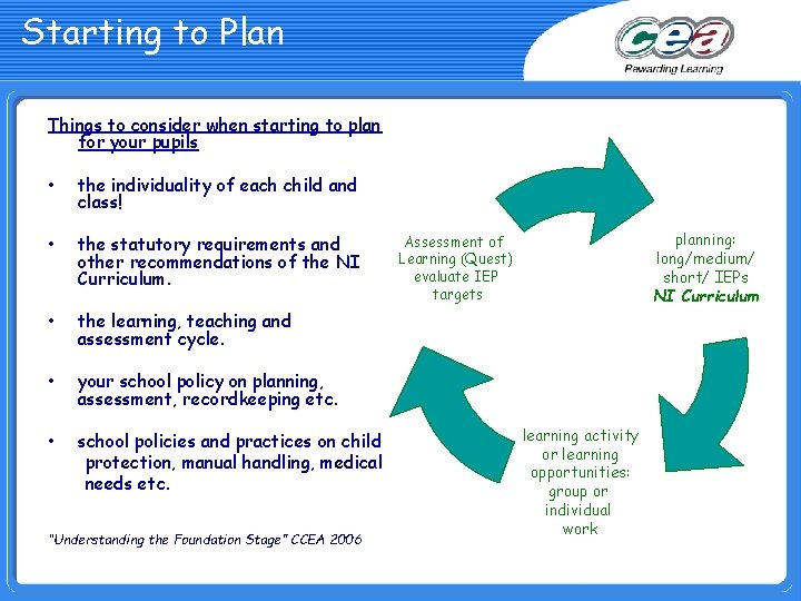 Starting to Plan Things to consider when starting to plan for your pupils •