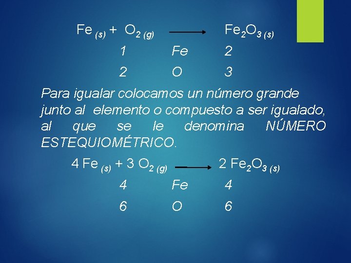Fe (s) + O 2 (g) Fe 2 O 3 (s) 1 Fe 2