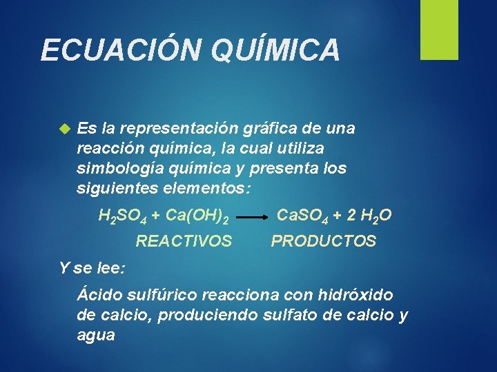 REACCIONES QUMICAS SEGUNDOS DE BACHILLERATO DEFINICIN La REACCION