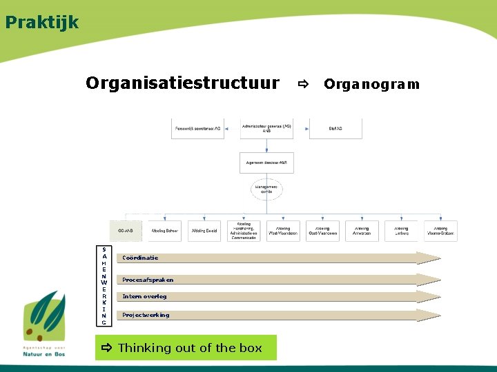 Praktijk Organisatiestructuur S A M E N W E R K I N G