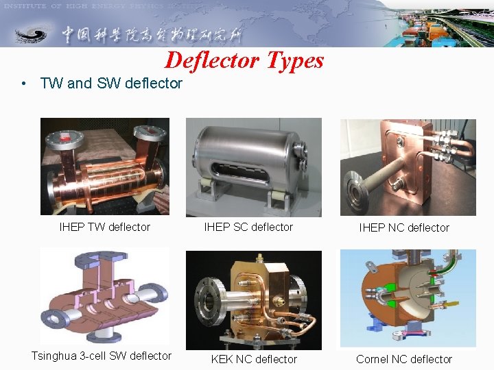Deflector Types • TW and SW deflector IHEP TW deflector Tsinghua 3 -cell SW
