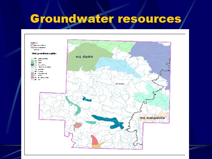Groundwater resources Main groundwater aquifers 