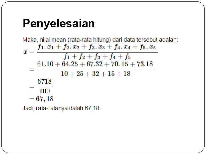 Penyelesaian 