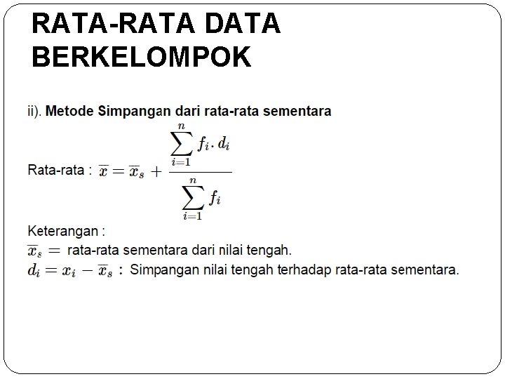 RATA-RATA DATA BERKELOMPOK 