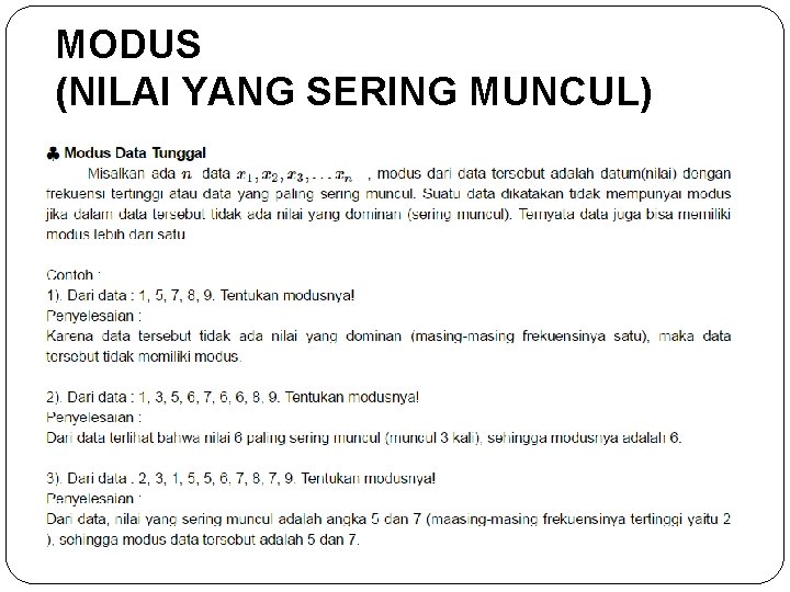 MODUS (NILAI YANG SERING MUNCUL) 