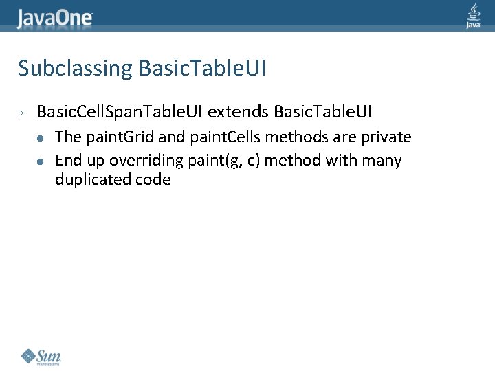 Subclassing Basic. Table. UI > Basic. Cell. Span. Table. UI extends Basic. Table. UI