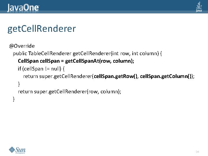 get. Cell. Renderer @Override public Table. Cell. Renderer get. Cell. Renderer(int row, int column)