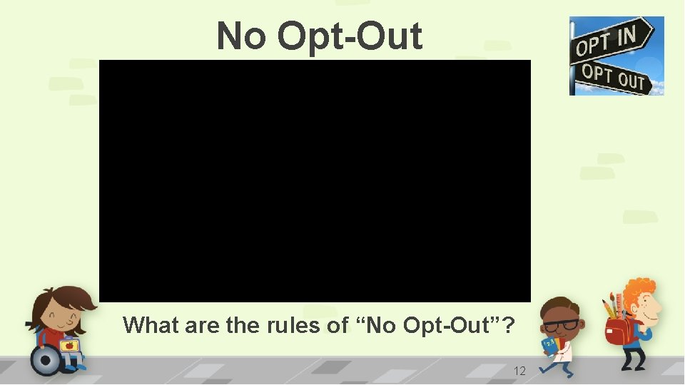 No Opt-Out What are the rules of “No Opt-Out”? 12 