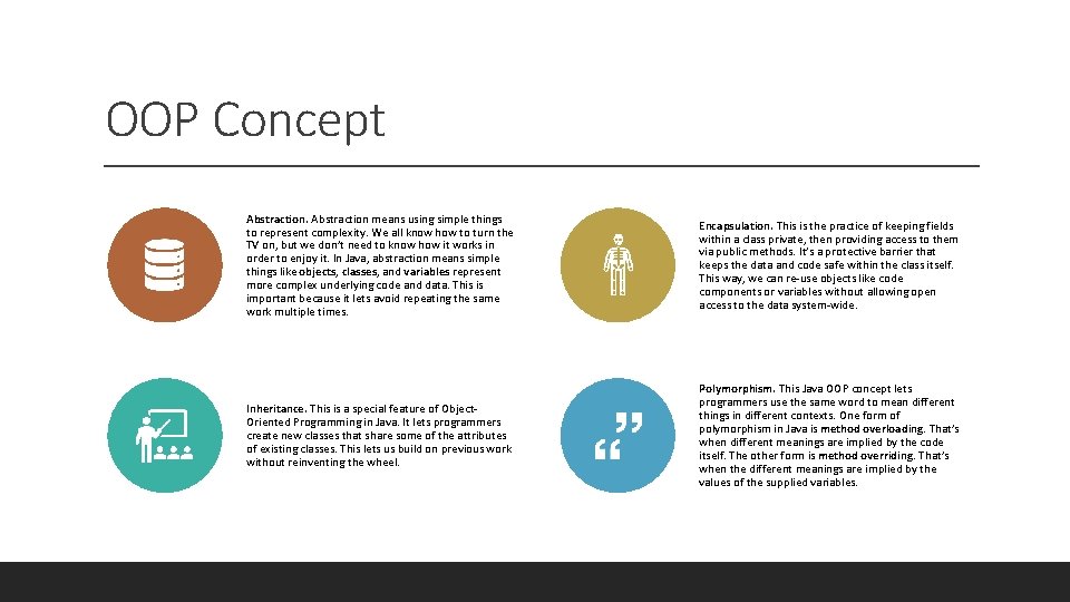 OOP Concept Abstraction means using simple things to represent complexity. We all know how OOP Concept Abstraction means using simple things to represent complexity. We all know how