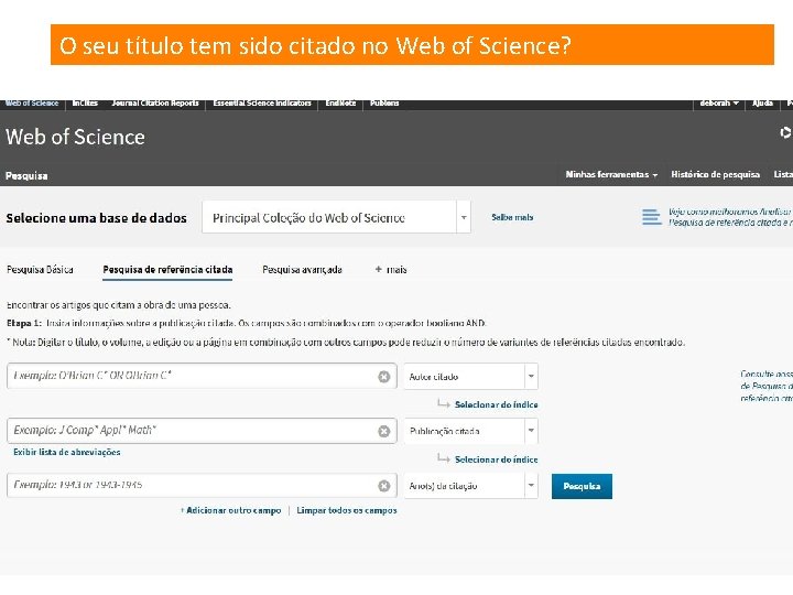 O seu título tem sido citado no Web of Science? 1 2 3 4