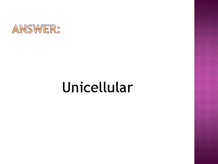 Unicellular 