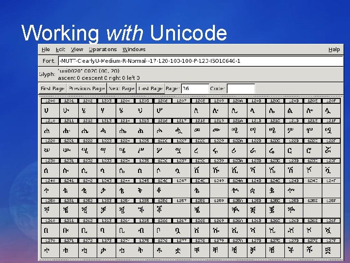 Working with Unicode Working with Unicode