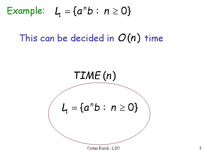 Example: This can be decided in Costas Busch - LSU time 8 