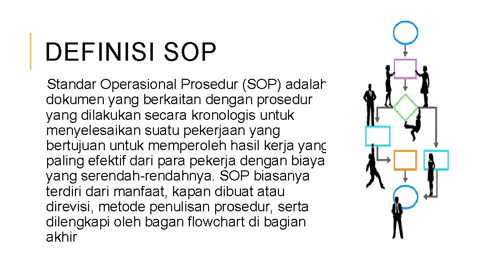 DEFINISI SOP Standar Operasional Prosedur (SOP) adalah dokumen yang berkaitan dengan prosedur yang dilakukan
