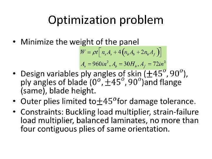 Optimization problem • 