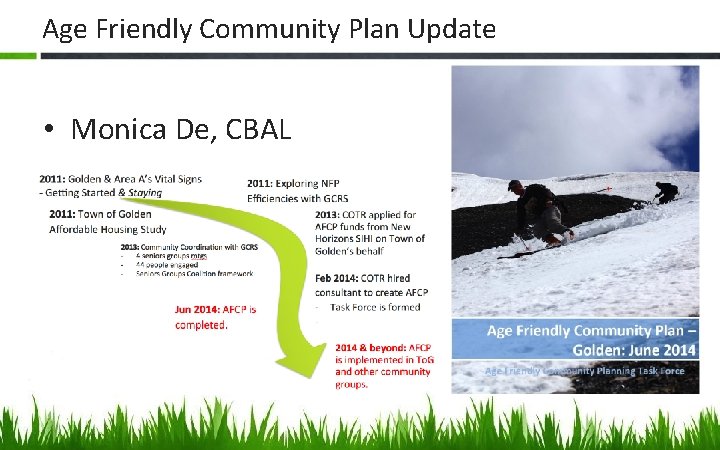 Age Friendly Community Plan Update • Monica De, CBAL 