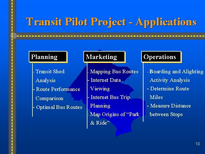 Transit Pilot Project - Applications Planning - Transit Shed Marketing - Mapping Bus Routes