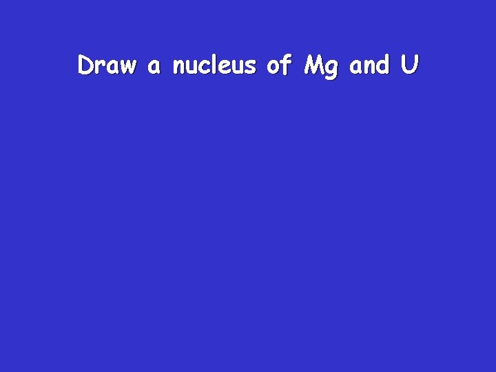 Draw a nucleus of Mg and U 