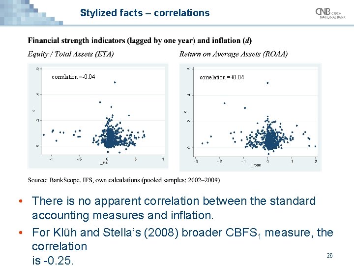 Stylized facts – correlations correlation =-0. 04 correlation =+0. 04 • There is no