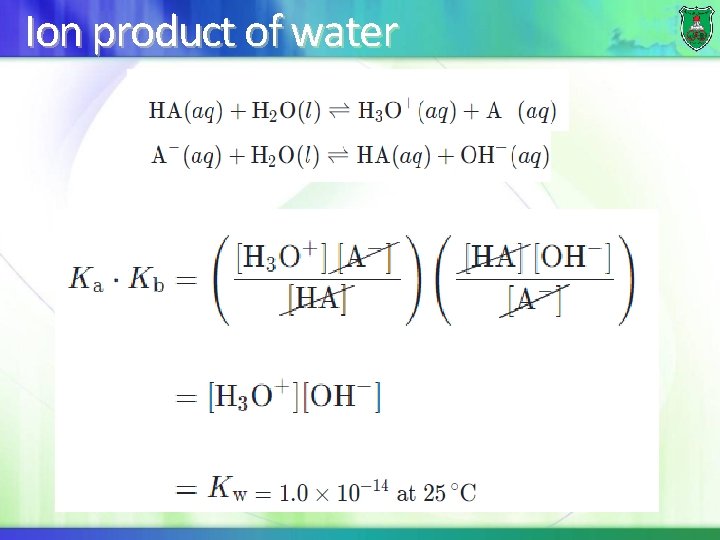 Ion product of water 