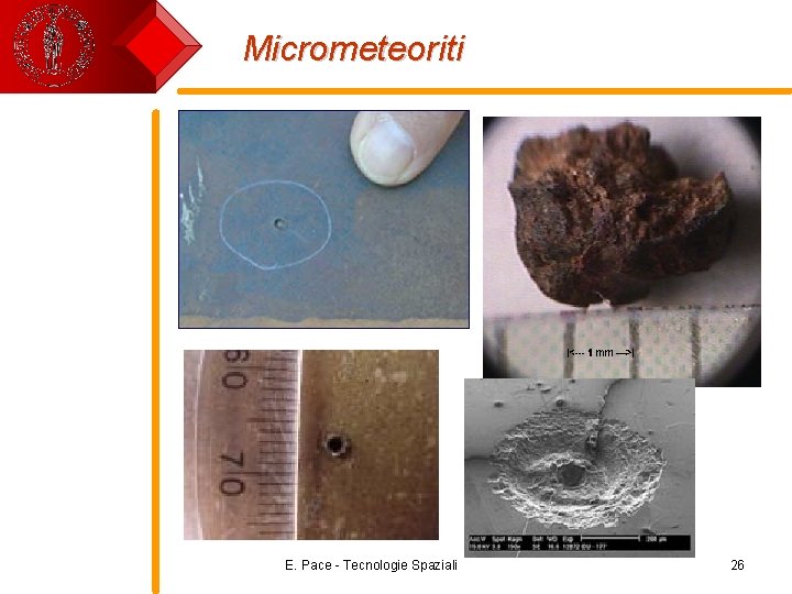 Micrometeoriti E. Pace - Tecnologie Spaziali 26 