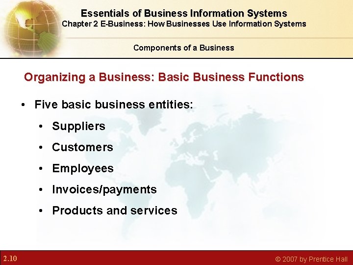 Essentials of Business Information Systems Chapter 2 E-Business: How Businesses Use Information Systems Components Essentials of Business Information Systems Chapter 2 E-Business: How Businesses Use Information Systems Components
