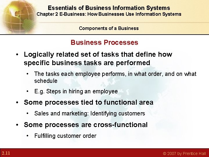 Essentials of Business Information Systems Chapter 2 E-Business: How Businesses Use Information Systems Components Essentials of Business Information Systems Chapter 2 E-Business: How Businesses Use Information Systems Components