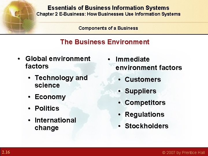 Essentials of Business Information Systems Chapter 2 E-Business: How Businesses Use Information Systems Components Essentials of Business Information Systems Chapter 2 E-Business: How Businesses Use Information Systems Components