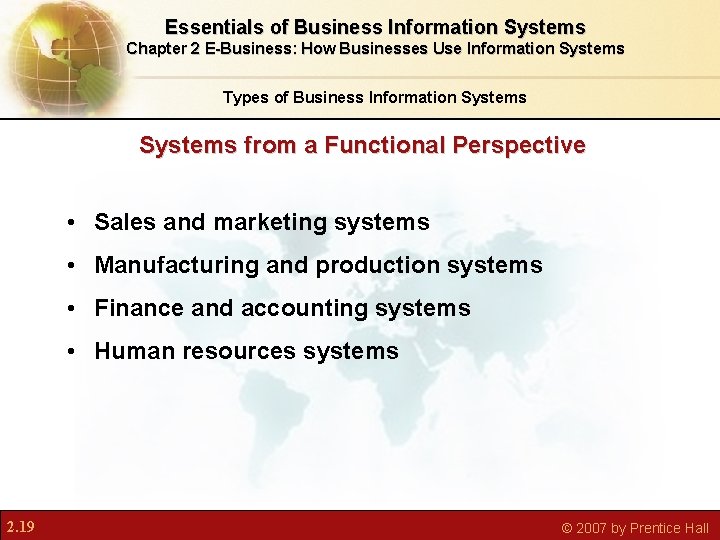 Essentials of Business Information Systems Chapter 2 E-Business: How Businesses Use Information Systems Types Essentials of Business Information Systems Chapter 2 E-Business: How Businesses Use Information Systems Types