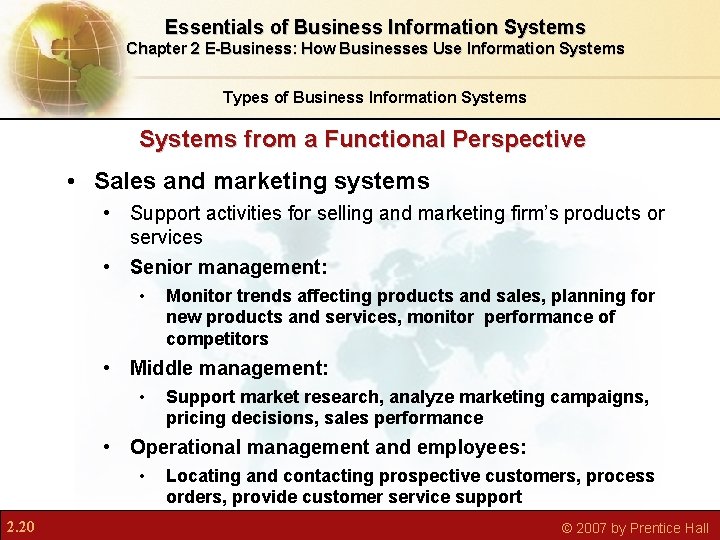 Essentials of Business Information Systems Chapter 2 E-Business: How Businesses Use Information Systems Types Essentials of Business Information Systems Chapter 2 E-Business: How Businesses Use Information Systems Types
