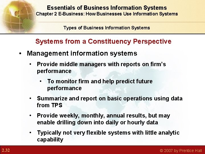 Essentials of Business Information Systems Chapter 2 E-Business: How Businesses Use Information Systems Types Essentials of Business Information Systems Chapter 2 E-Business: How Businesses Use Information Systems Types