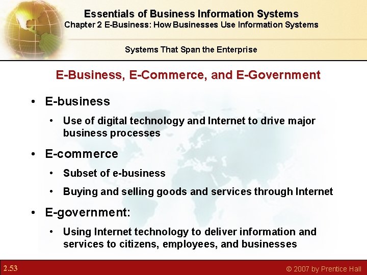Essentials of Business Information Systems Chapter 2 E-Business: How Businesses Use Information Systems That Essentials of Business Information Systems Chapter 2 E-Business: How Businesses Use Information Systems That
