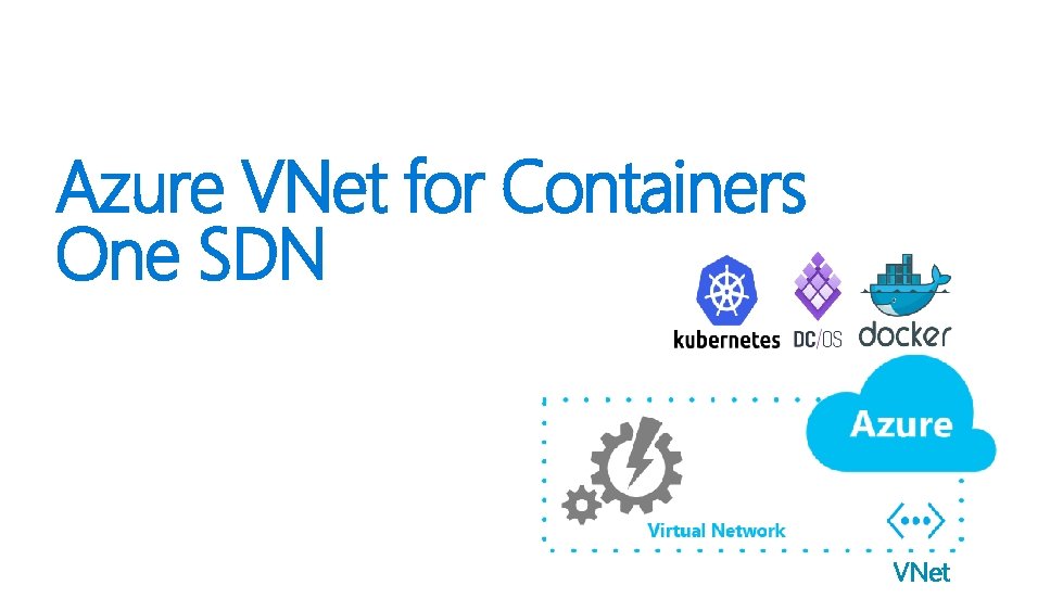 Azure VNet for Containers One SDN VNet 