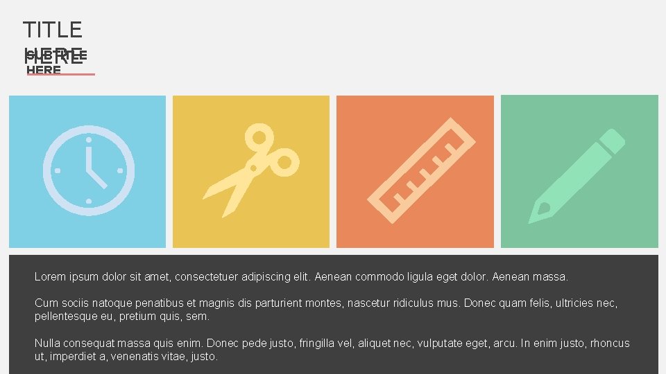 TITLE SUBTITLE HERE Lorem ipsum dolor sit amet, consectetuer adipiscing elit. Aenean commodo ligula TITLE SUBTITLE HERE Lorem ipsum dolor sit amet, consectetuer adipiscing elit. Aenean commodo ligula