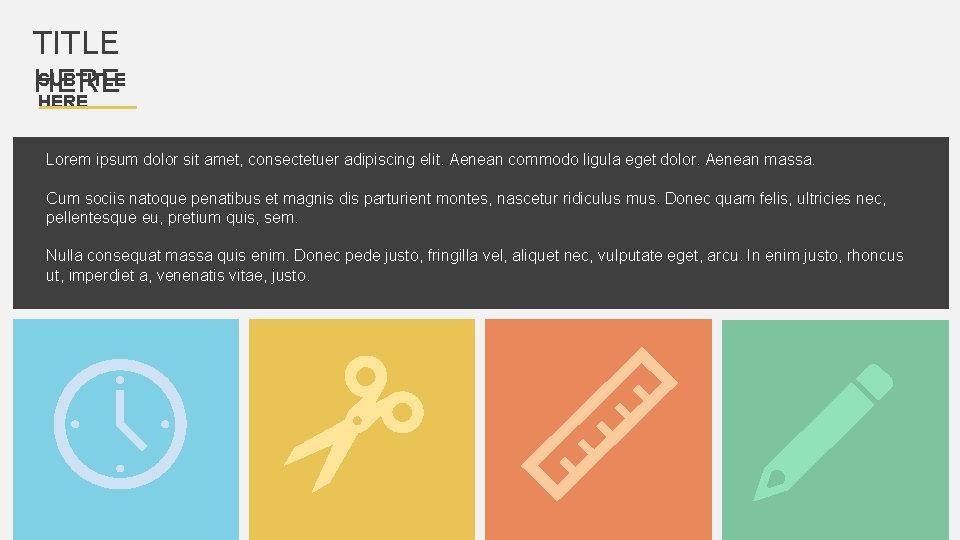 TITLE SUBTITLE HERE Lorem ipsum dolor sit amet, consectetuer adipiscing elit. Aenean commodo ligula TITLE SUBTITLE HERE Lorem ipsum dolor sit amet, consectetuer adipiscing elit. Aenean commodo ligula