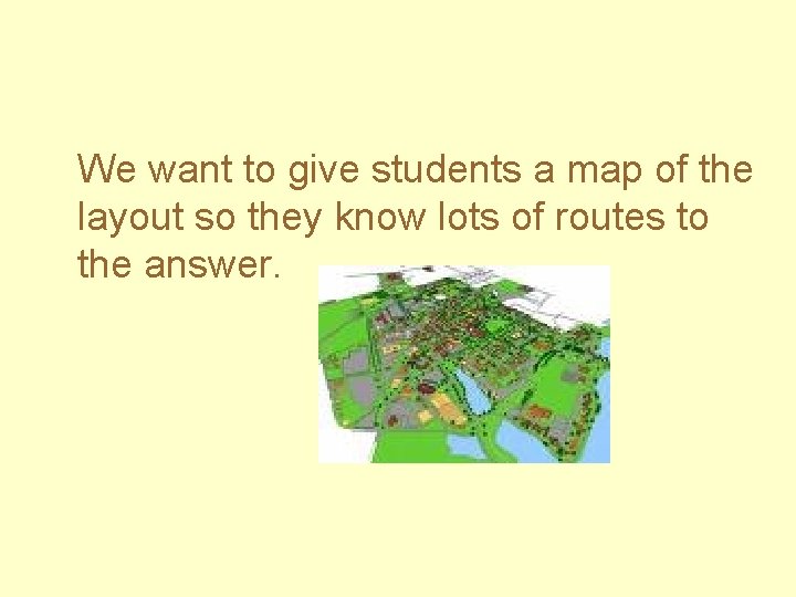 We want to give students a map of the layout so they know lots