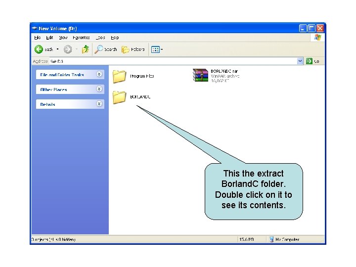 This the extract Borland. C folder. Double click on it to see its contents.