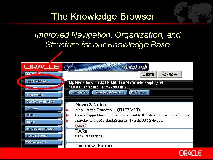 The Knowledge Browser Improved Navigation, Organization, and Structure for our Knowledge Base 