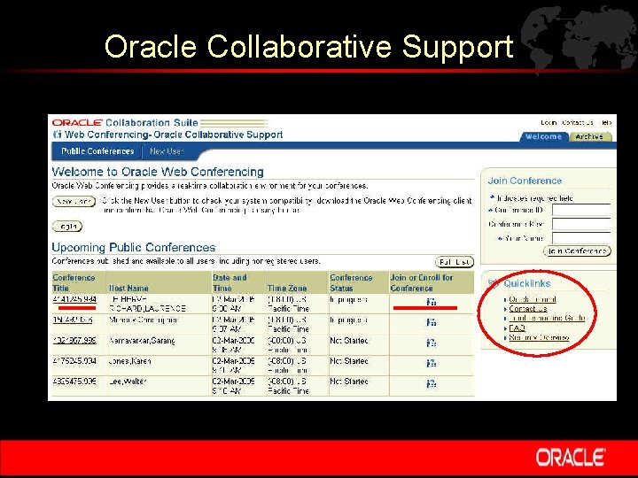 Oracle Collaborative Support 