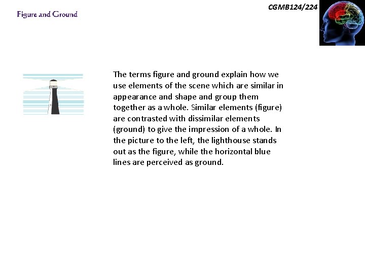 CGMB 124/224 The terms figure and ground explain how we use elements of the