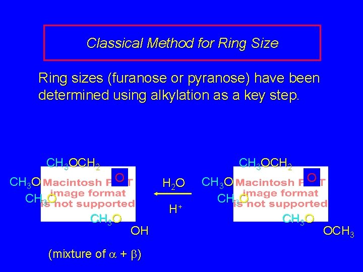 Classical Method for Ring Size Ring sizes (furanose or pyranose) have been determined using